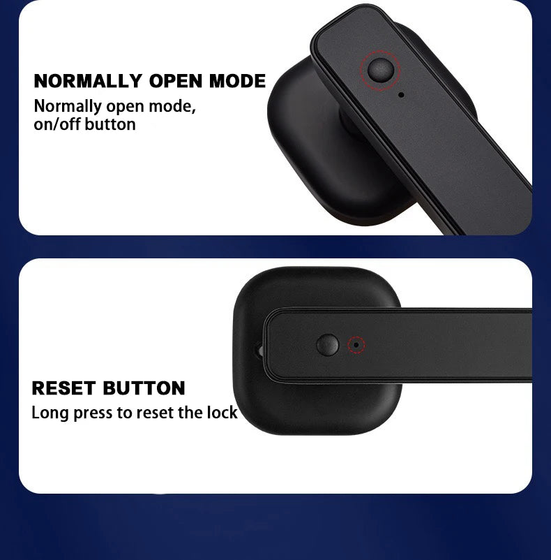 RAYKUBE M6 Tuya BLE Bedroom Digital Electronic Lock Fingerprint Door Lock with Password/Key/IC Card/ Tuya APP Unlock From USA