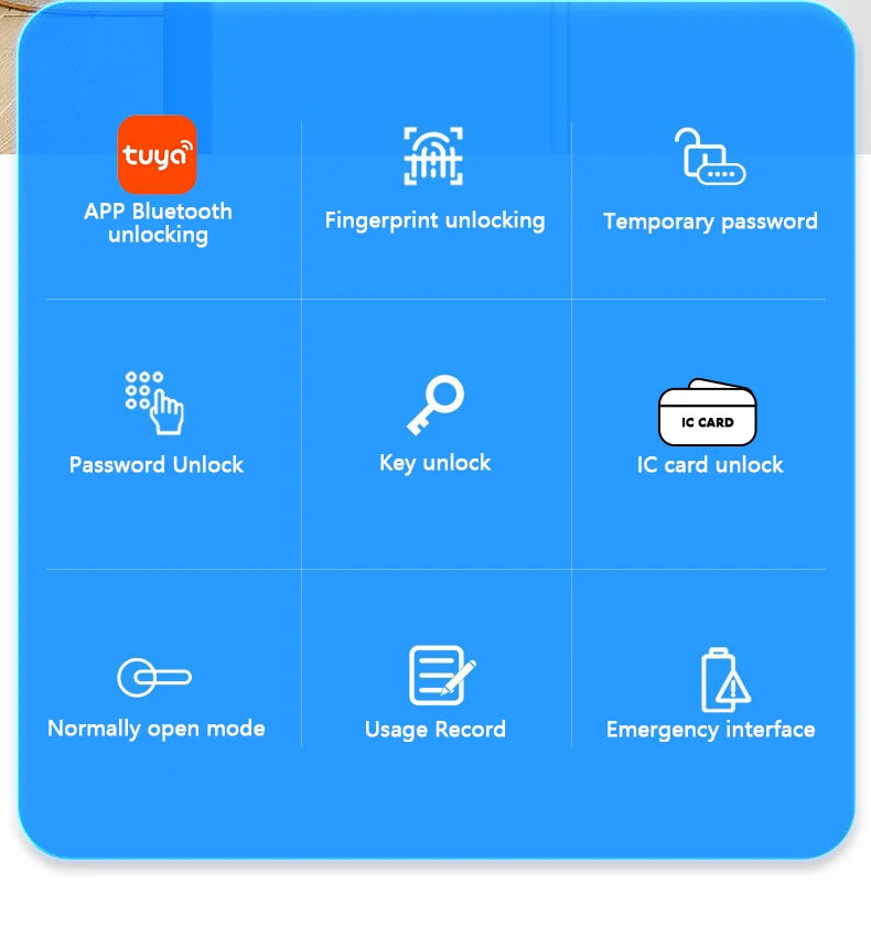 RAYKUBE M6 Tuya BLE Bedroom Digital Electronic Lock Fingerprint Door Lock with Password/Key/IC Card/ Tuya APP Unlock From USA