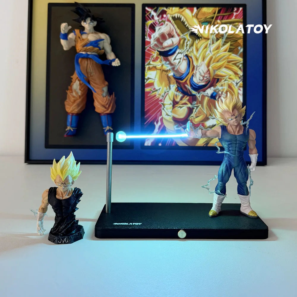 Dragon Ball Super Saiyan Son Goku Chaozu Figure Dynamic Wave Kamehameha Wave Night Light Decoration Ornament Toys