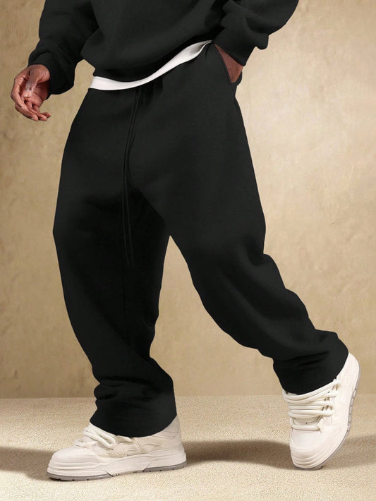 Basic solid color oversized comfortable loose jogging sports pants casual comfortable sports straight long sweatpants