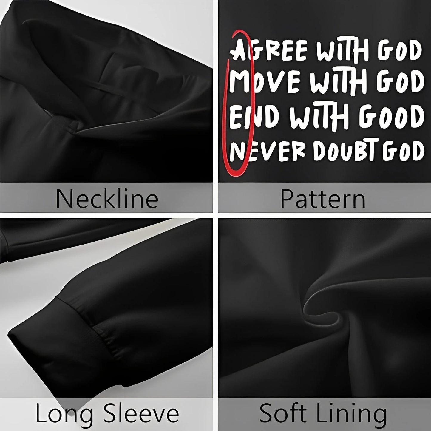 2025 Hot Sale Christian God Printed Hoodie for Men High Quality Hooded Long Sleeved Top All Season Daily Casual Fashion Pullover