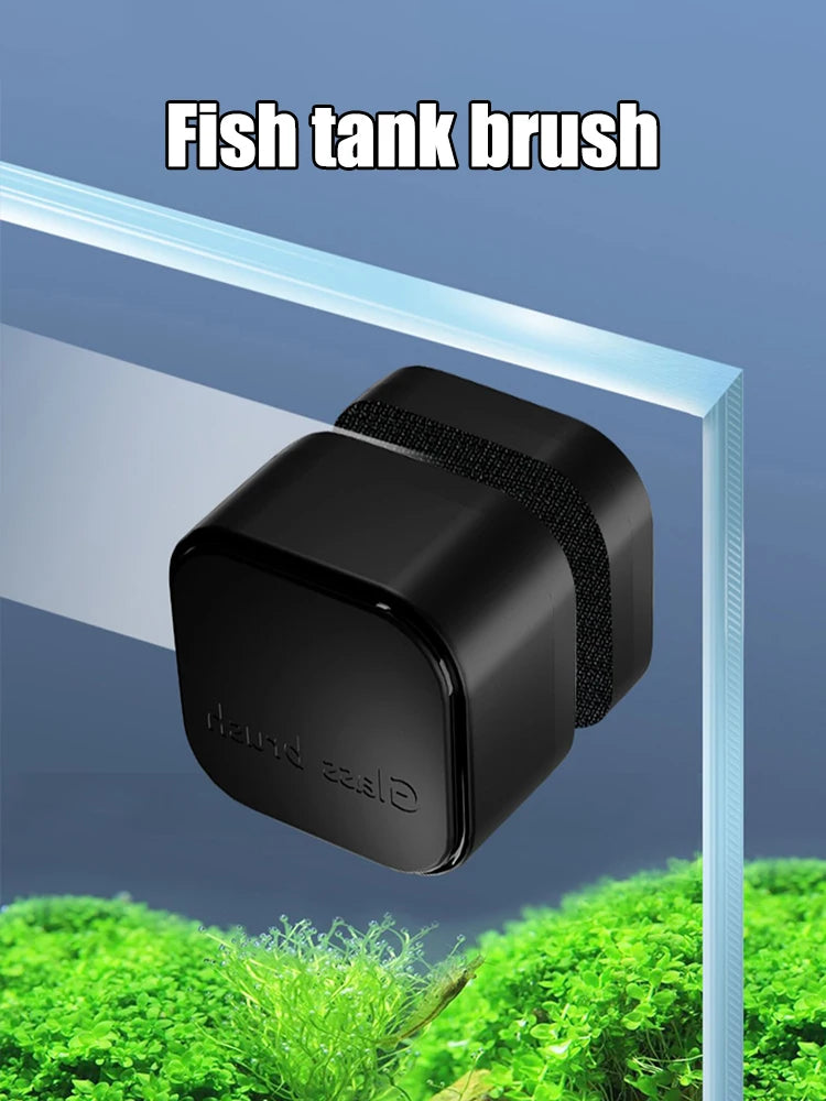 1pc Magnetic Aquarium Glass Cleaner Brush, Mini Square Plastic Algae Scraper for Fish Tank Maintenance Suitable for Various Fish