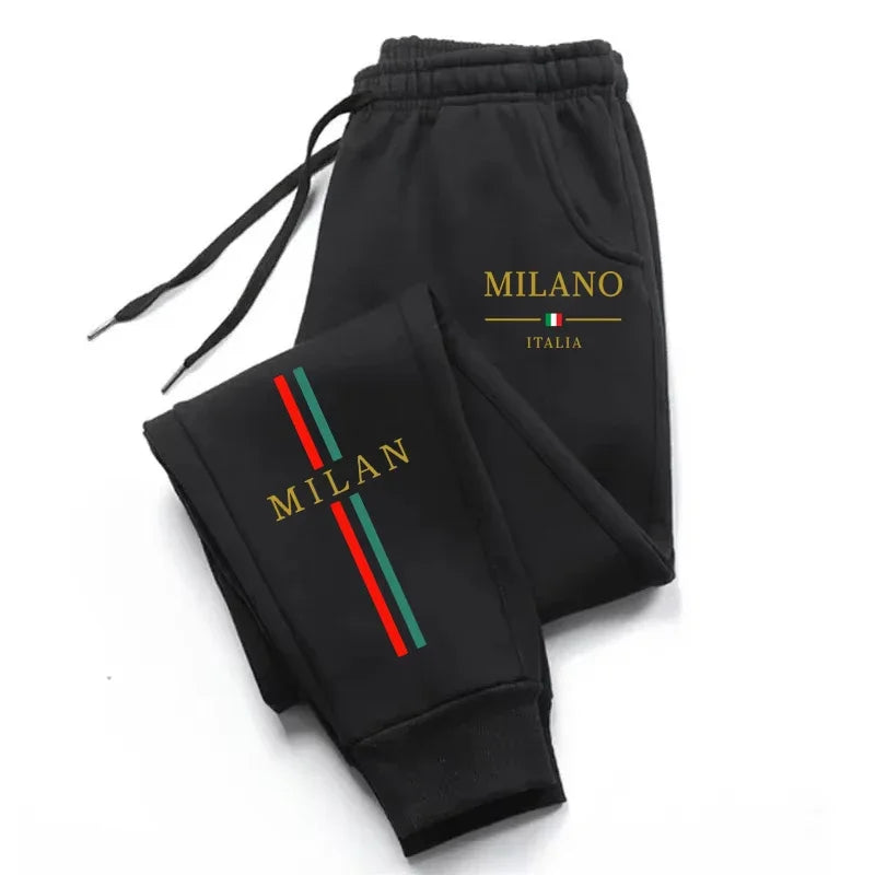 2025 Hot Sale Milan City Printed Jogger Pants Men Women Autumn Winter Casual High Quality Outdoor Running Sports Sweatpants