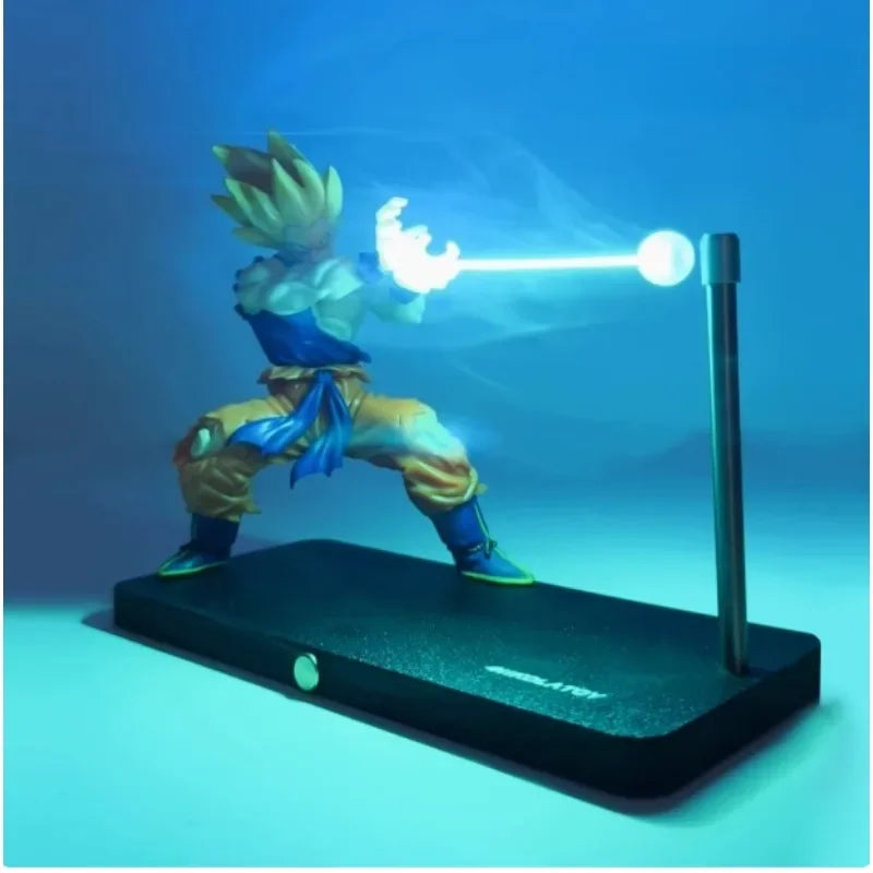 Dragon Ball Super Saiyan Son Goku Chaozu Figure Dynamic Wave Kamehameha Wave Night Light Decoration Ornament Toys