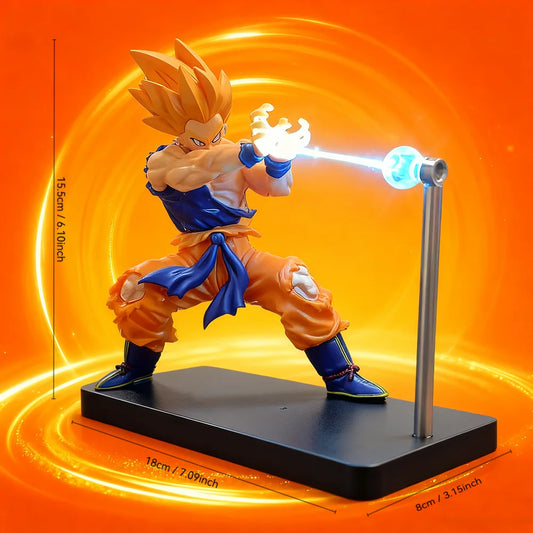 Dragon Ball Super Saiyan Son Goku Chaozu Figure Dynamic Wave Kamehameha Wave Night Light Decoration Ornament Toys