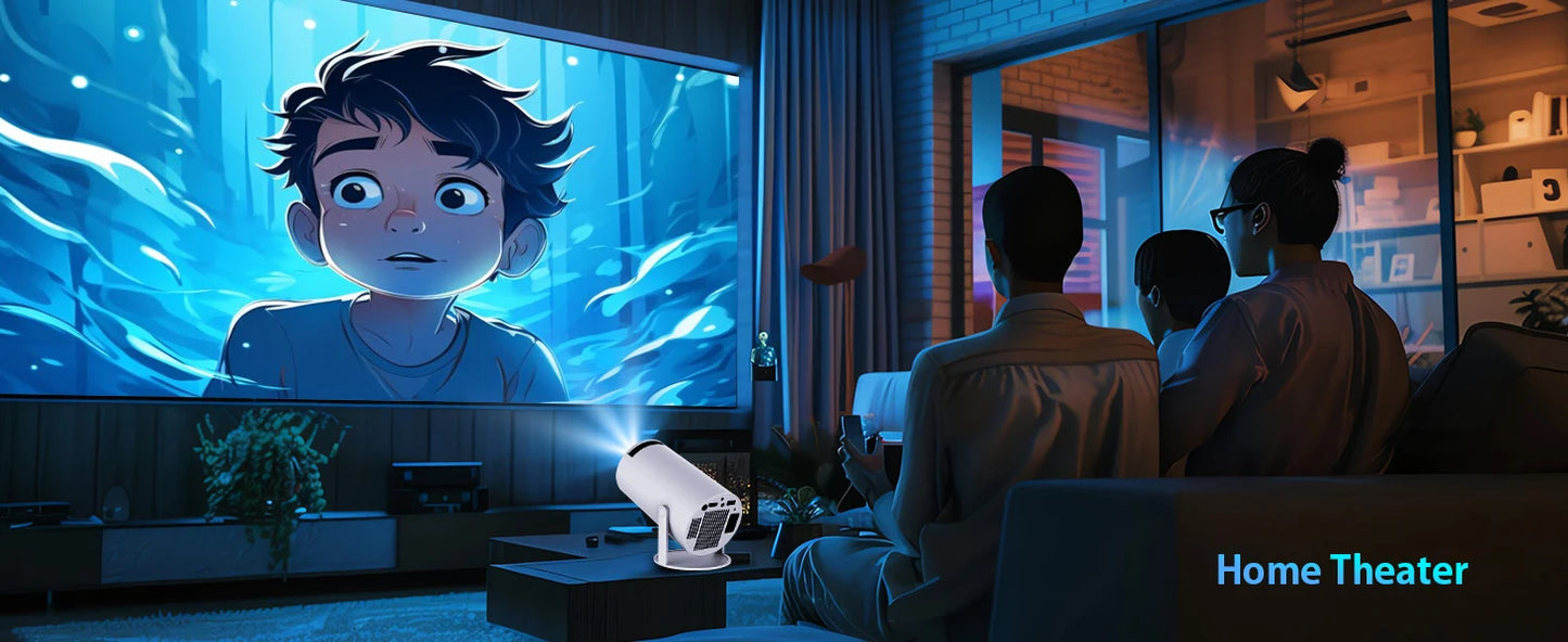 LynCast Projector 4K HD X1BQ Native 720P Android 11 Dual Wifi6 BT5.0 260ANSI 180° Rotatable Home Cinema Office Upgrated HY300