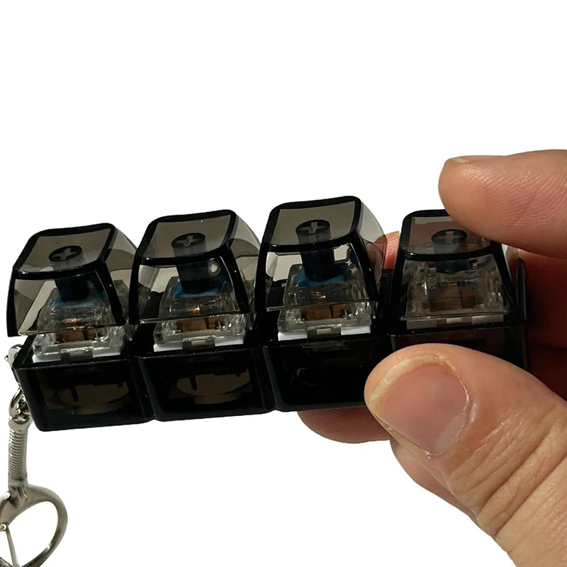 4/9 Keys Mechanical Keyboard Axis Tester LED Keyboard Key Toy Stress Relief DIY Button Keycap Fidget Keychain Toys Gift