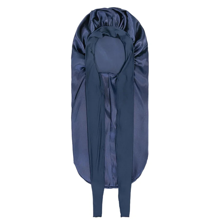 Women Extra Large Hair Long Silk Bonnet Cap & Elastic Satin Hair Band Comfortable Head Cover Night Sleep Hat for Sleeping Shower