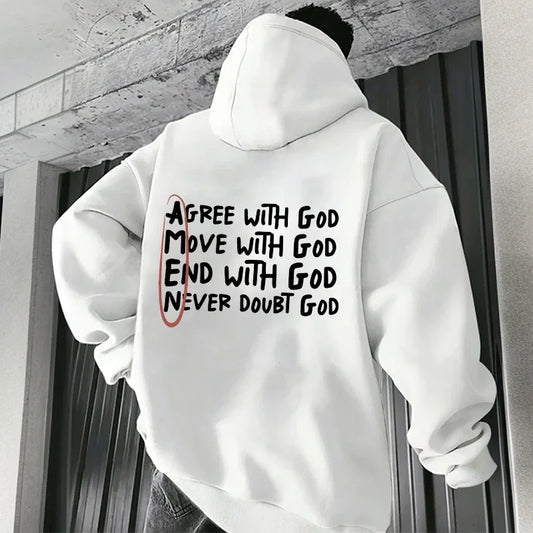 2025 Hot Sale Christian God Printed Hoodie for Men High Quality Hooded Long Sleeved Top All Season Daily Casual Fashion Pullover