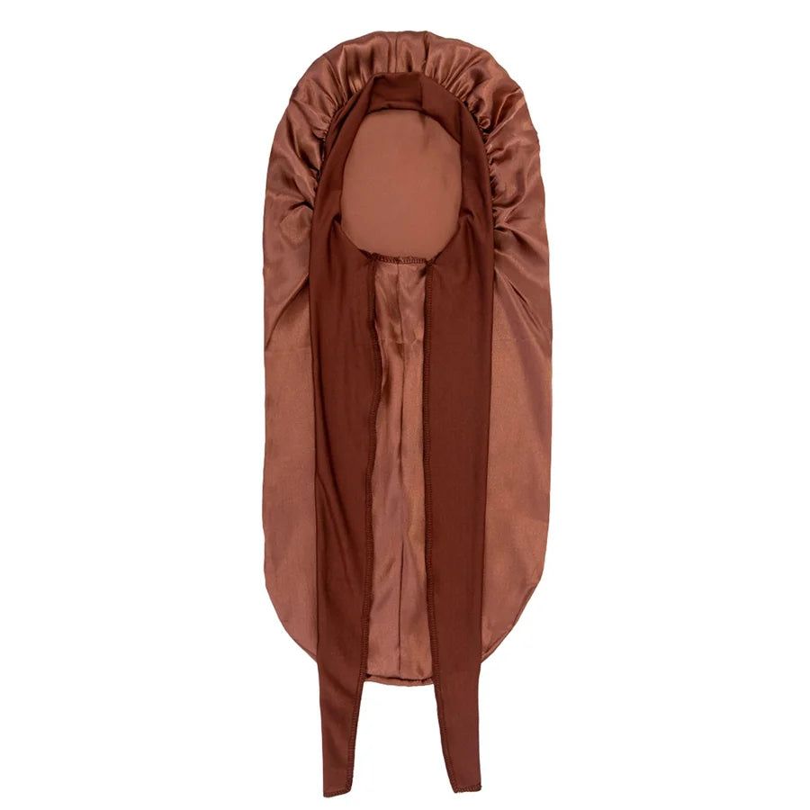 Women Extra Large Hair Long Silk Bonnet Cap & Elastic Satin Hair Band Comfortable Head Cover Night Sleep Hat for Sleeping Shower