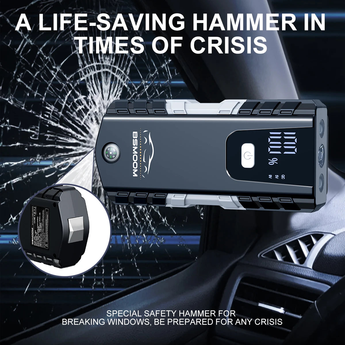 12V Portable Car Jump Starter Automatic Battery Booster Charger