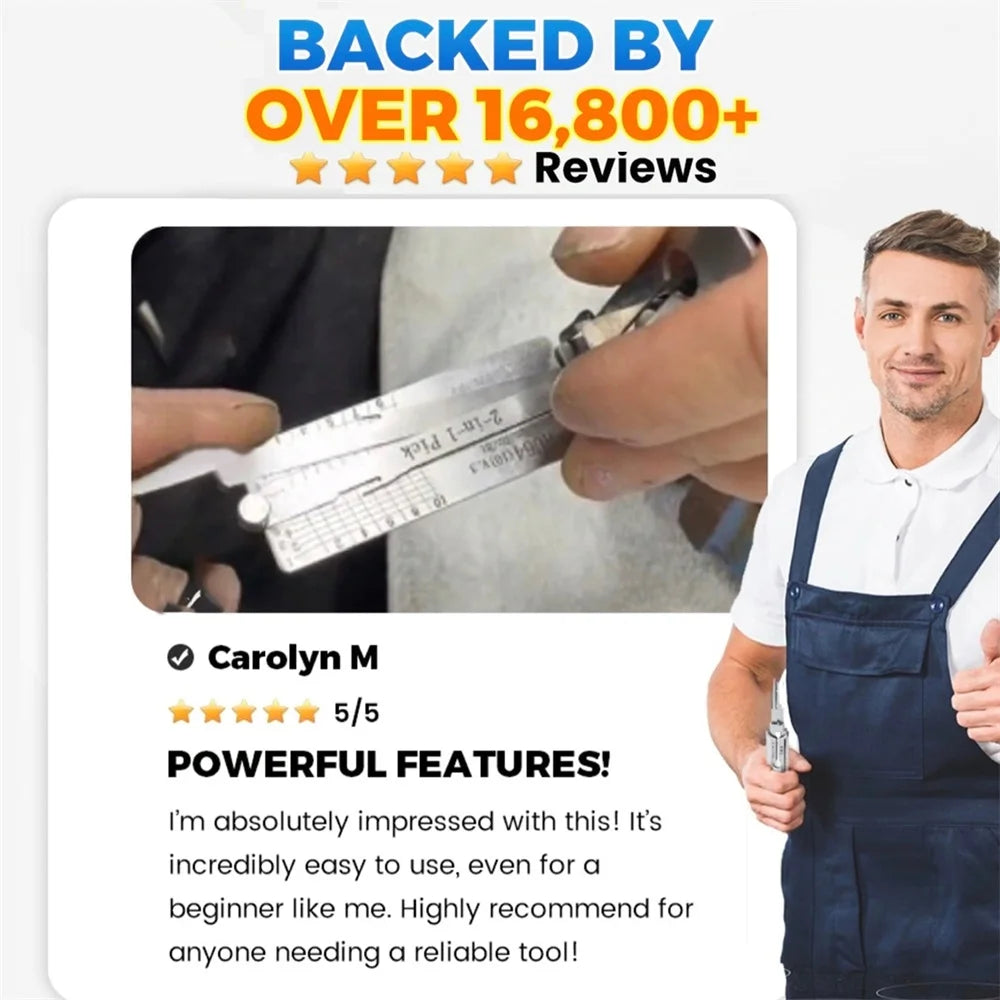 1Pc Silver Locksmith Tools 2 In 1 KW1 Lock Key Precision Hook and Pick Set Maintenance Repair Tool Car Unlocking Engineering