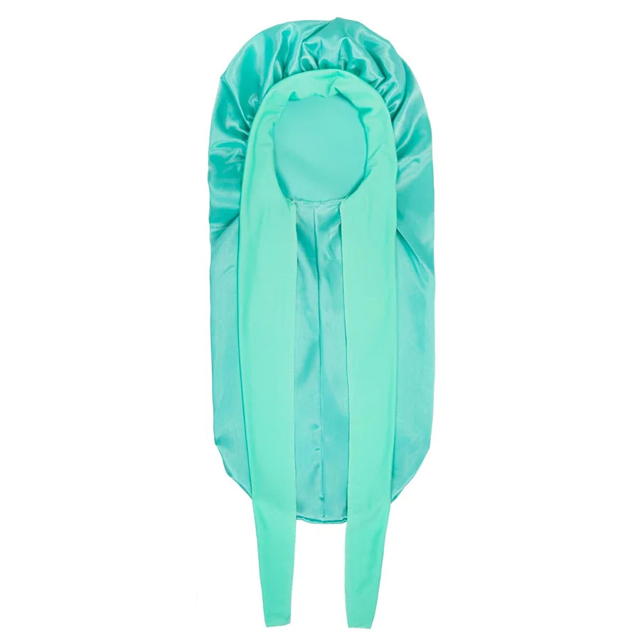 Women Extra Large Hair Long Silk Bonnet Cap & Elastic Satin Hair Band Comfortable Head Cover Night Sleep Hat for Sleeping Shower