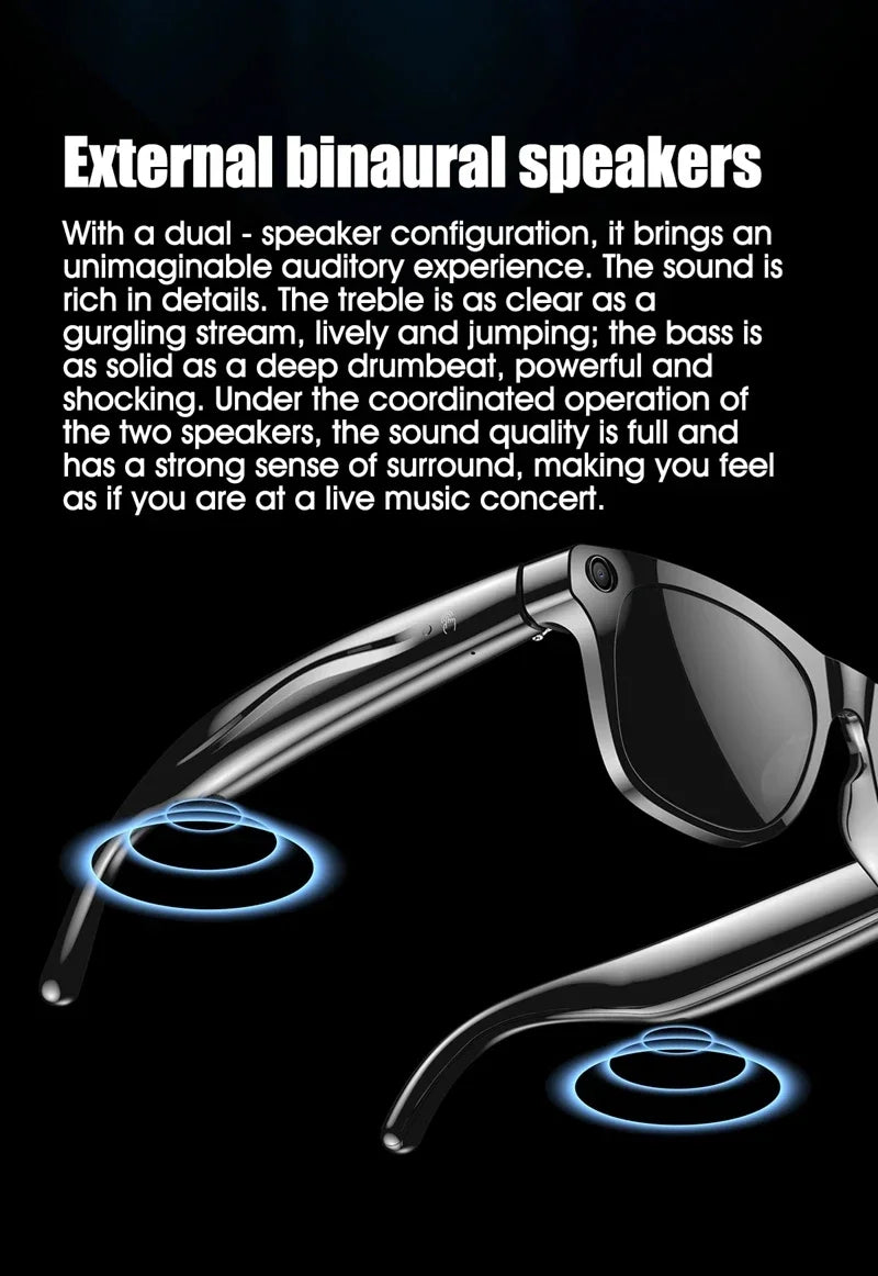 Xiaomi 8K AI Smart Glasses With 100MP Camera Chat GPT Touch Sport Sunglasses Bluetooth Call Video Music Player For Men Women