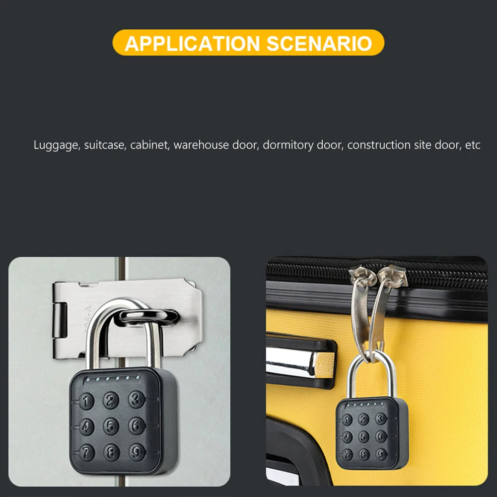 Keyless Fingerprint Lock with Tuya APP Smart Padlock Waterproof Door Lock 0.2sec Unlock Portable Anti-theft Padlock for Offices