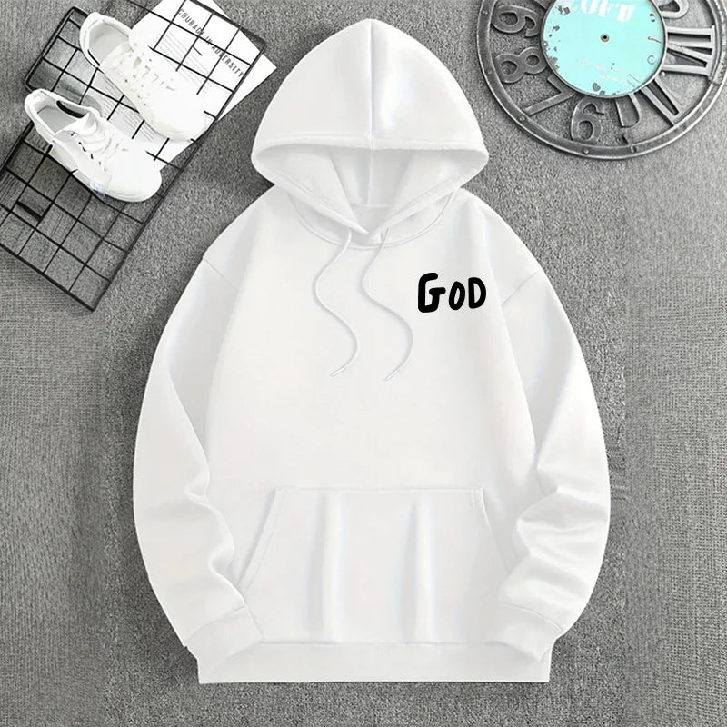 2025 Hot Sale Christian God Printed Hoodie for Men High Quality Hooded Long Sleeved Top All Season Daily Casual Fashion Pullover