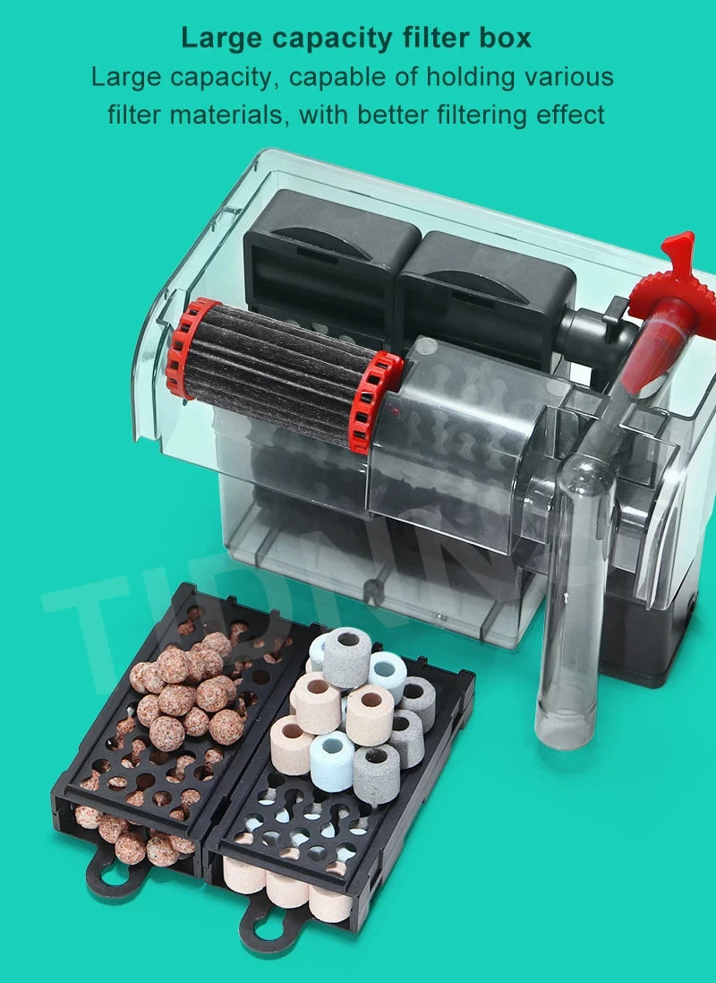 Aquarium Fish Tank Filter 3 in 1 Water Purification Circulation Pump Small Pump Silent Aeration Fish Tank Cleaning Tools