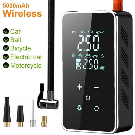 Wireless Air Pump 150psi Touch Screen/Key Portable Electric Tire Inflator For Car Bicycle Motorcycle Mini Air Compressor Injecto