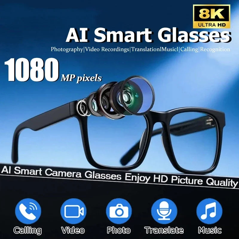 Xiaomi 8K HD AI Smart Glasses Photochromic Multifunction Bluetooth Calling Voice Assistant Music Player Translate Camera Glasses