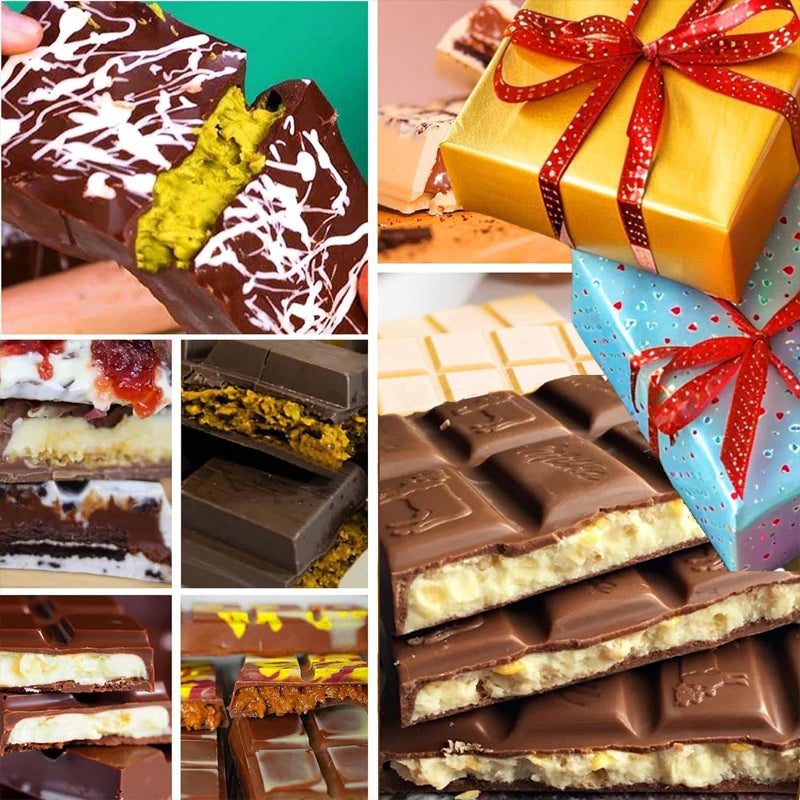 Dubai Chocolate Bar Mold Deep Pistachio Chocolate Bar Silicone Thick Mold for Stuffed Bar Large Candy Bar Mold Gifts Christmas