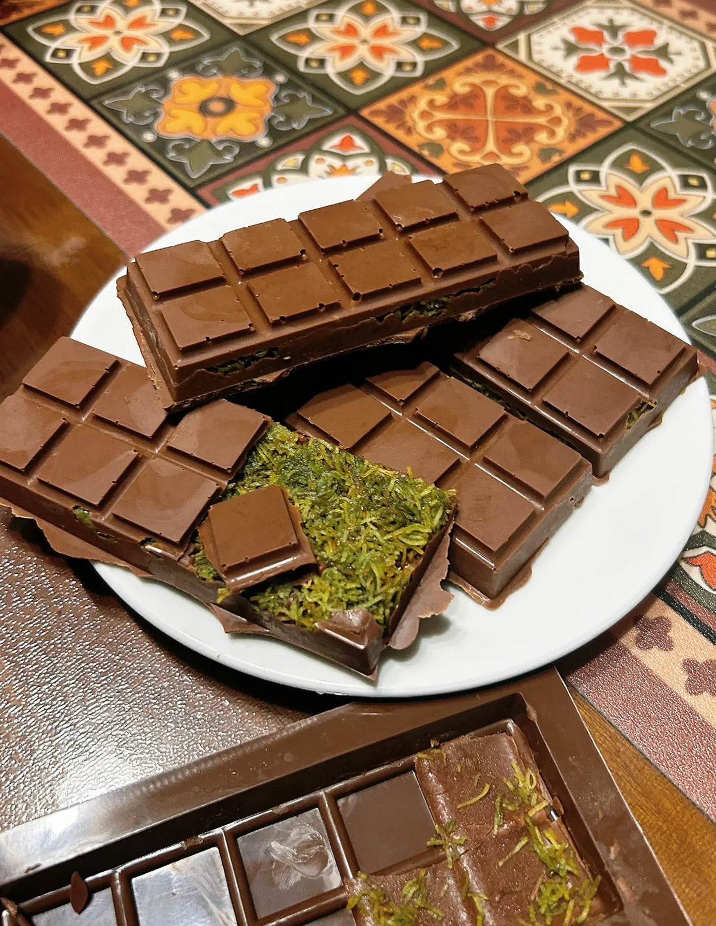 Dubai Chocolate Bar Mold Deep Pistachio Chocolate Bar Silicone Thick Mold for Stuffed Bar Large Candy Bar Mold Gifts Christmas