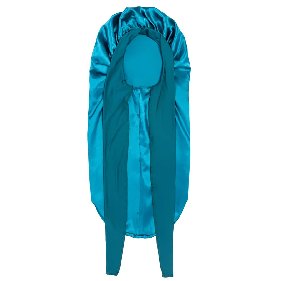 Women Extra Large Hair Long Silk Bonnet Cap & Elastic Satin Hair Band Comfortable Head Cover Night Sleep Hat for Sleeping Shower