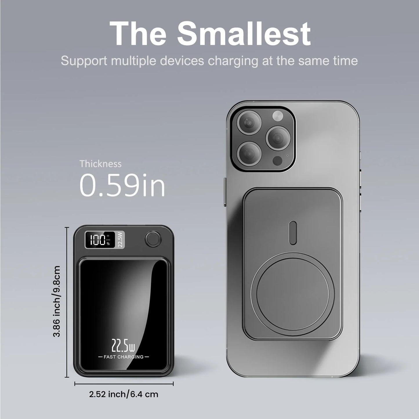 10000mAh Power Bank Magnetic Wireless Charger PD 22.5W Fast Charging for iPhone 15/14/13/12/Pro Max/Pro/Plus/Mini/ AirPods 3/2