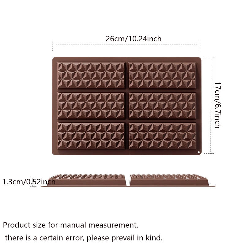 Dubai Chocolate Bar Mold Deep Pistachio Chocolate Bar Silicone Thick Mold for Stuffed Bar Large Candy Bar Mold Gifts Christmas