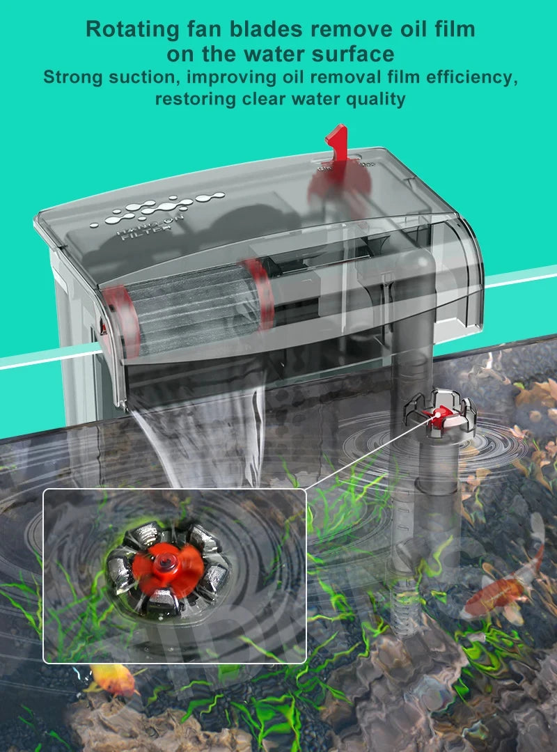 Aquarium Fish Tank Filter 3 in 1 Water Purification Circulation Pump Small Pump Silent Aeration Fish Tank Cleaning Tools